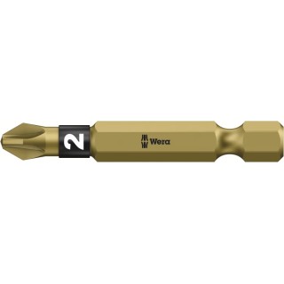 Wera Screwdriver Bit 1/4 in Hex Drive PZ2 Size, 50 mm Overall Length Model 05059912001