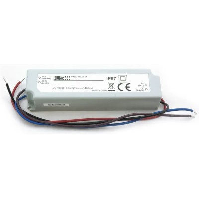 Intelligent LED Solutions IP67 Single Output 60W Constant Current LED Driver, 110V, 40V, 1.2A 