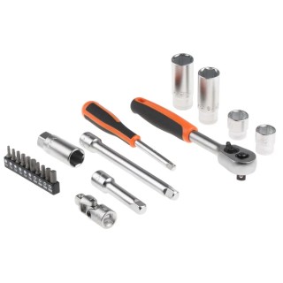 Bahco 53-Piece 1/2 in Drive Hexagon Socket Bit Socket Set Matt Finish Alloy Steel S330L