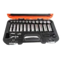 Bahco 53-Piece 1/2 in Drive Hexagon Socket Bit Socket Set Matt Finish Alloy Steel S330L