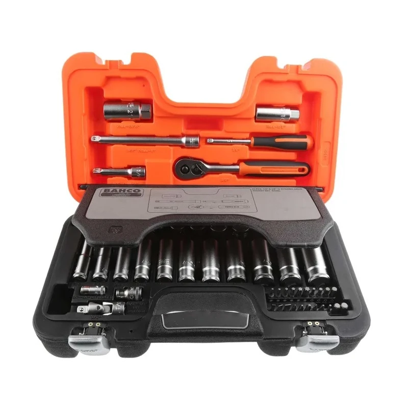 Bahco 53-Piece 1/2 in Drive Hexagon Socket Bit Socket Set Matt Finish Alloy Steel S330L