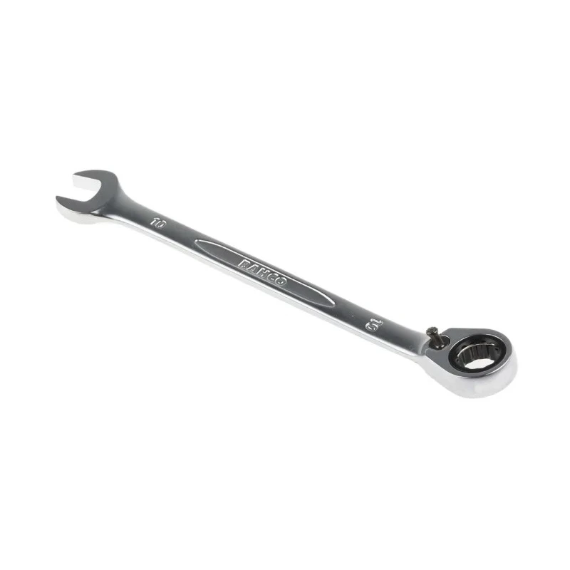 Bahco Ratchet Spanner 10 mm Metric Size Alloy Steel Chrome Finish 159mm Overall Length 1RM-10