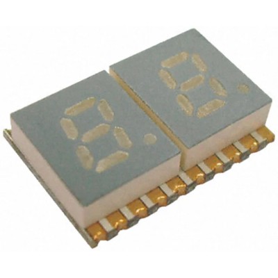 Kingbright 2-Digit 7 Segment Green LED Display Anode 12mcd Right Side Decimal Orientation 5.1mm KCDA02-123