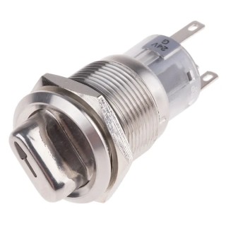 RS PRO Illuminated Anti-Vandal Selector Switch On-On 2 Positions IP67 Stainless Steel AV03 Series 877-1971