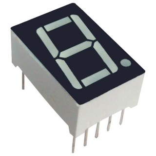 Kingbright 1 Digit 7 Segment Red LED Display Anode 61mcd Right Side 20.3mm SA08-11SURKWA
