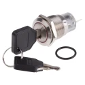 RS PRO IP40 5A 2-Way Common-Key Stainless Steel Key Switch SPDT IP40 AVO2