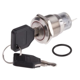 RS PRO IP40 5A 2-Way Common-Key Stainless Steel Key Switch SPDT IP40 AVO2