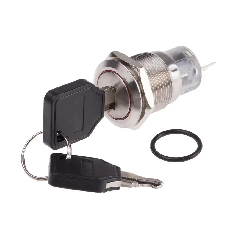 RS PRO IP40 5A 2-Way Common-Key Stainless Steel Key Switch SPDT IP40 AVO2