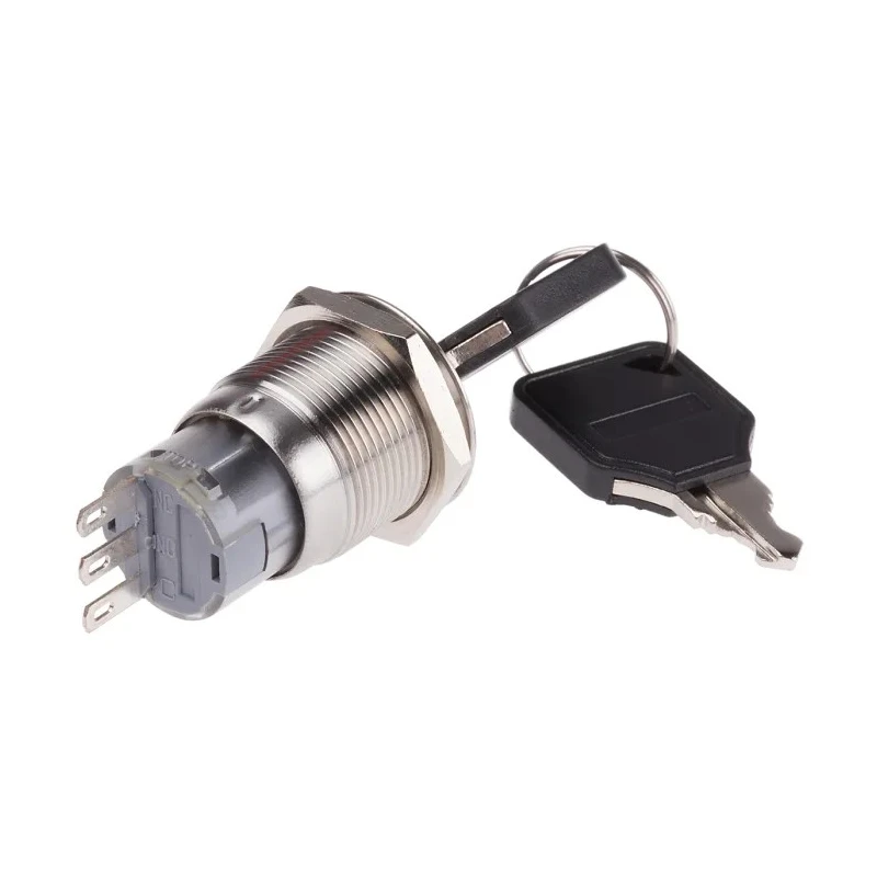 RS PRO IP40 5A 2-Way Common-Key Stainless Steel Key Switch SPDT IP40 AVO2