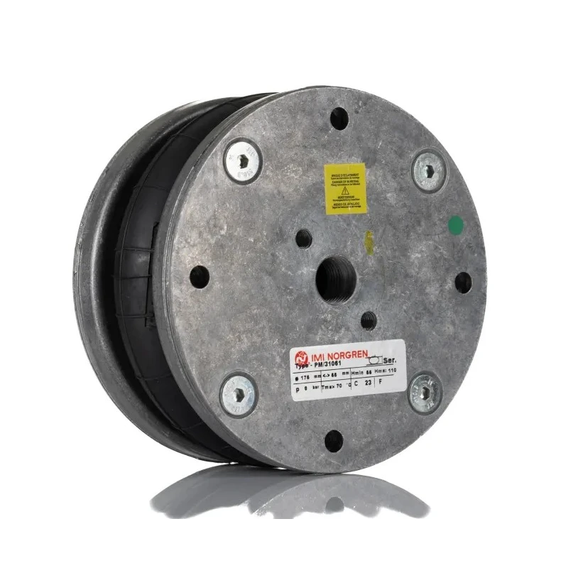 Norgren Compact Air Bellows 1 Convolution, 55 mm Stroke Length, Nominal Diameter 152.4mm, Port Size G1/2, 8 bar Max PM/31061
