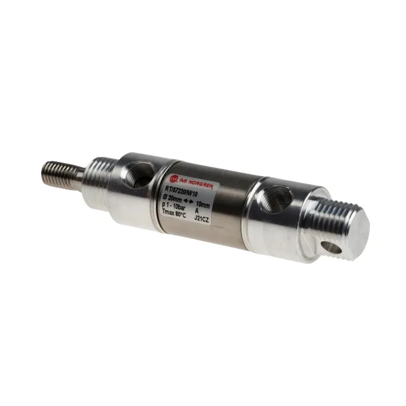 Norgren Pneumatic Roundline Cylinder 20mm Bore, 10mm Stroke, Stainless Steel Body, Double Acting RT/57220/M/10