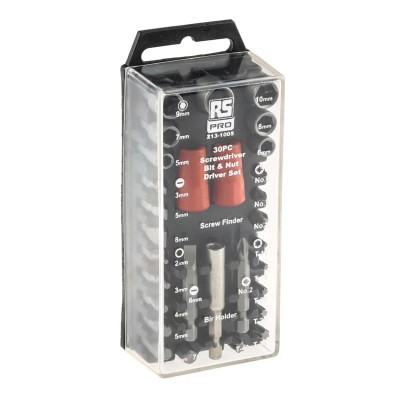 RS PRO 30-Piece 1/4 in Standard Socket Set Chrome Vanadium Steel Hex Drive 213-1005