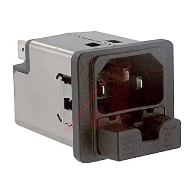 Schurter 250V AC 10A Panel Mount IEC Connector Male 2 Fuse Quick Connect 5220.1043.1