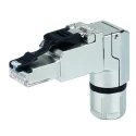 Dexlan J00026A Series Connector Male, Cable Mount, Cat6a Shielded Right Angle 1 Port 4 Way RJ45