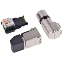 Dexlan J00026A Series Connector Male, Cable Mount, Cat6a Shielded Right Angle 1 Port 4 Way RJ45