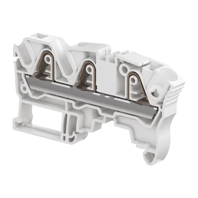 Entrelec ZK6 Series DIN Rail Terminal Block, Grey, 6mm² Cable CSA, 1-Level, Spring Clamp 1SNK708011R0000