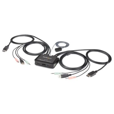 StarTech.com 2 Port USB DisplayPort KVM Switch with 1 Display Support, 3.5 mm Stereo Audio, 3840 x 2160 pixel SV211DPUA4K