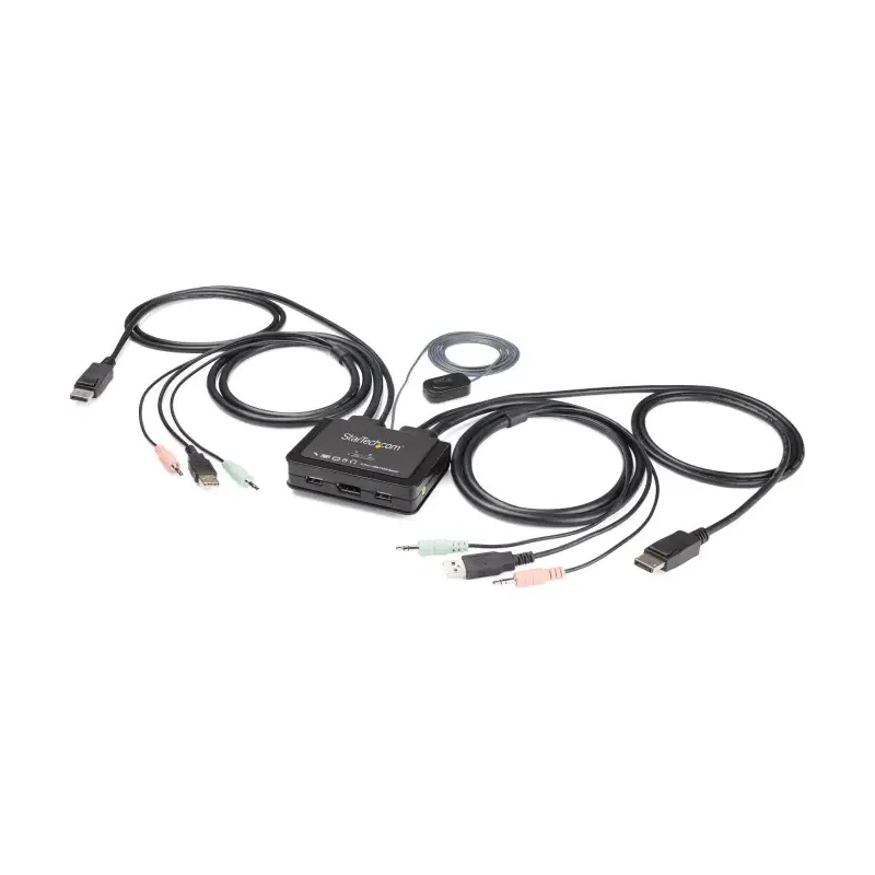 StarTech.com 2 Port USB DisplayPort KVM Switch with 1 Display Support, 3.5 mm Stereo Audio, 3840 x 2160 pixel SV211DPUA4K