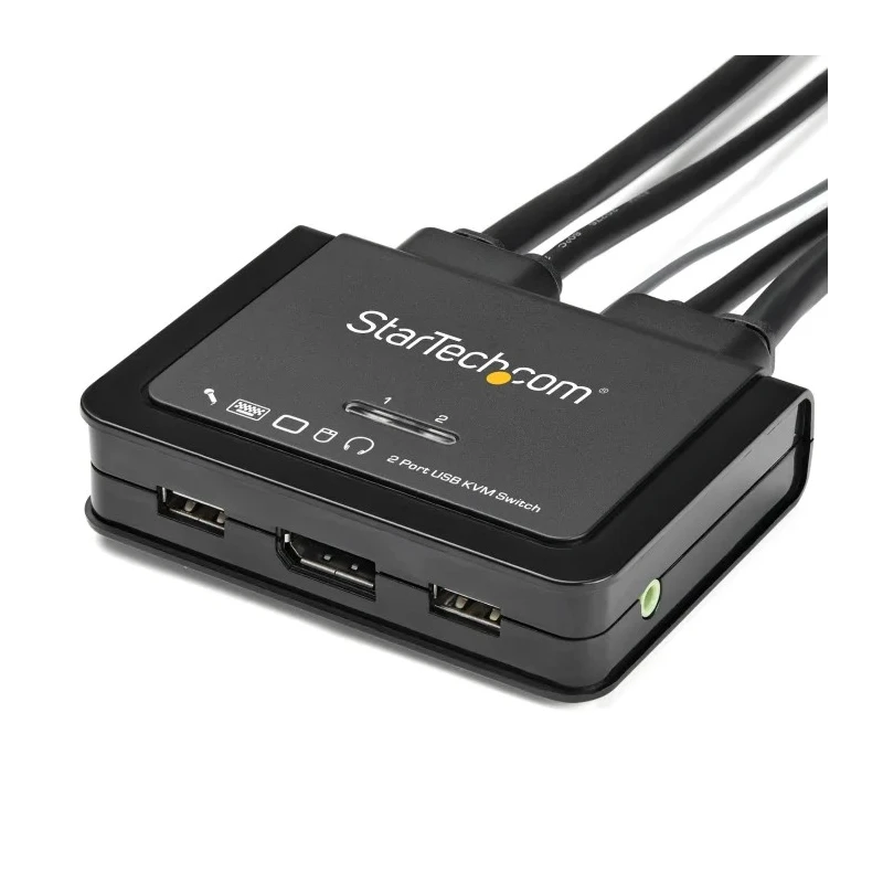 StarTech.com 2 Port USB DisplayPort KVM Switch with 1 Display Support, 3.5 mm Stereo Audio, 3840 x 2160 pixel SV211DPUA4K