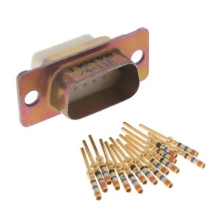 Amphenol India High Density 15 Way Straight 2.29 mm Pitch Panel Mount D-Sub Connector M24308/4-11F