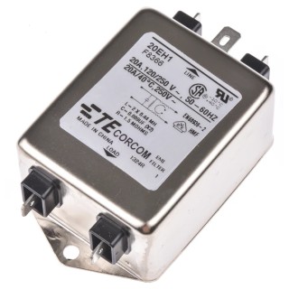TE Connectivity Chassis Mount EMI Filter Corcom H 20 A 250V AC 50Hz 60Hz Spade 1 Phase 3-1609037-8