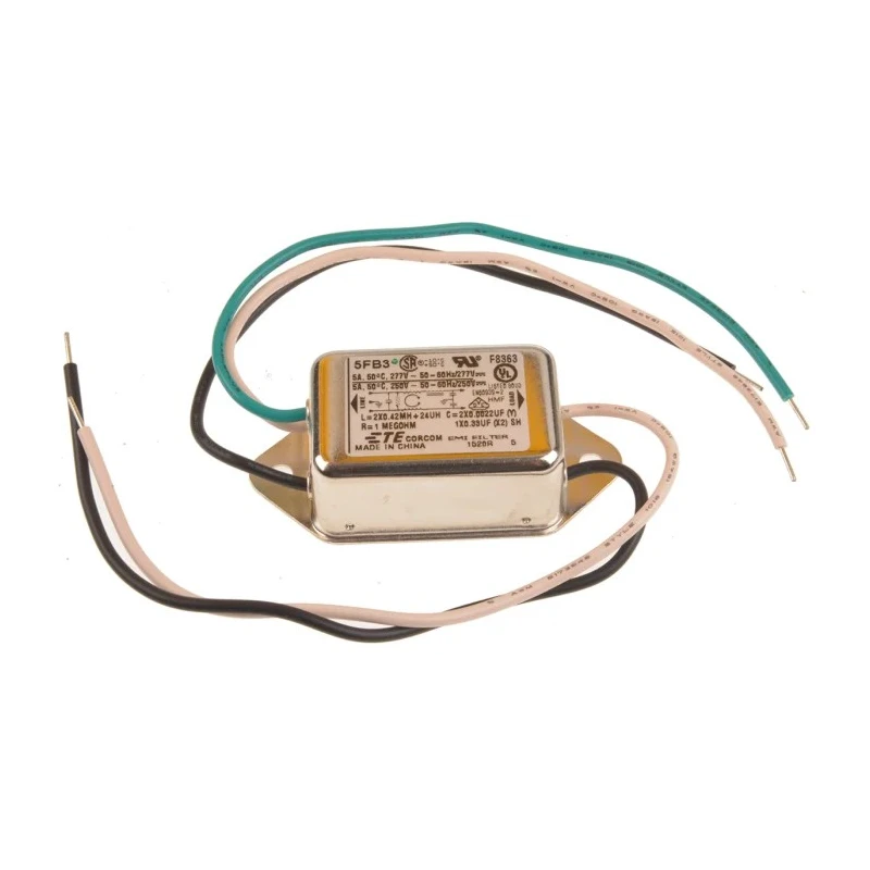 TE Connectivity Corcom FB Series Panel Mount RFI Power Line Filter 5A 277V AC/DC 50Hz 60Hz 9-1609095-1