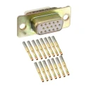 Amphenol India Panel Mount 15 Way Straight D-Sub Connector 2.29 mm Pitch 1000V 7.5A Gold Plating M24308/2-11F