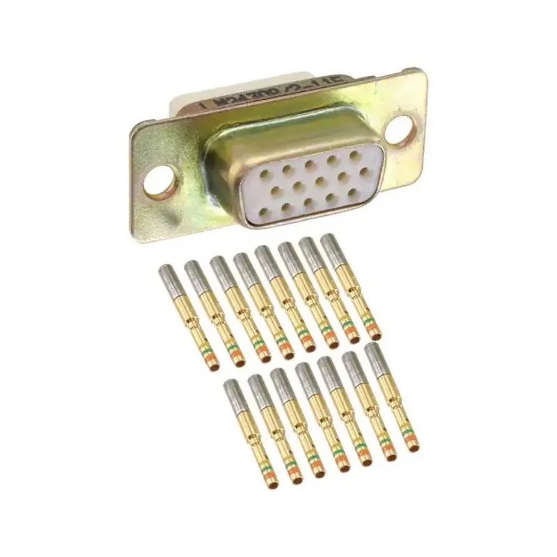 Amphenol India Panel Mount 15 Way Straight D-Sub Connector 2.29 mm Pitch 1000V 7.5A Gold Plating M24308/2-11F