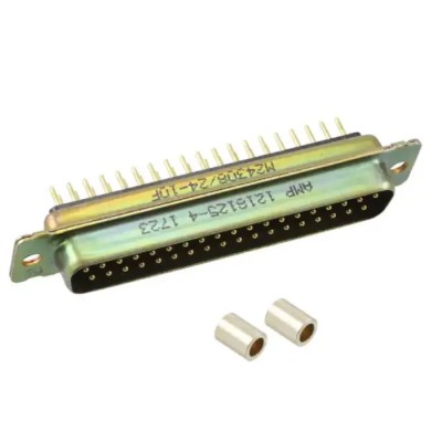 Amphenol India 37 Way Straight 2.77 mm Pitch Panel Mount D-Sub Connector Male with 4 to 40 Screw Lock M24308/24-10F
