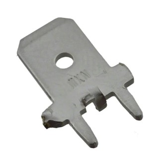 Molex Silver Uninsulated Male Spade Connector, Solder Termination, 6.35 x 0.81 mm Tab Size 197054203