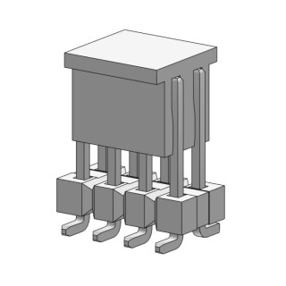 Molex C-Grid Series Vertical Surface Pin Header, 8 Contacts, 2.54 mm Pitch, 2 Row, Unshrouded 879200830