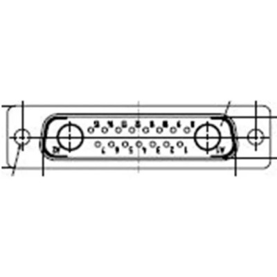 FCT from Molex 172704 15 Way Straight Rear Panel D-Sub Connector Male 2.84 mm Pitch with Panel FM17W2PA-K120 / 1727040017