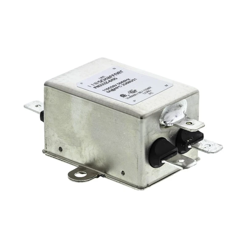 Schaffner Chassis Mount EMI Filter 6A 250V AC 0Hz-400Hz Fast-On 1 Phase FN332