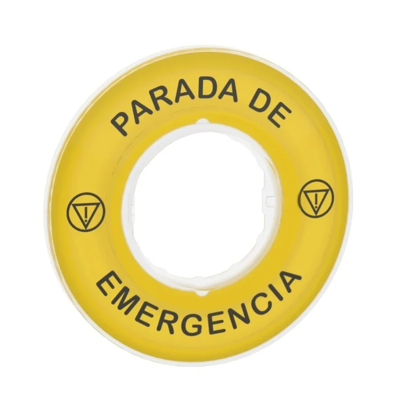 Schneider Electric 3D Marked Legend Plate for Emergency Stop Mushroom Head Push Button ZBY9420