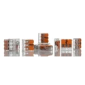 WAGO 221 Series Lever Connector, 3-Way, 12AWG to 24AWG Wire, 32A Current, 450V Voltage, Spring Cage Termination 221-413