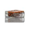 WAGO 221 Series Lever Connector, 3-Way, 12AWG to 24AWG Wire, 32A Current, 450V Voltage, Spring Cage Termination 221-413