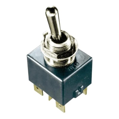 Otto Panel Mount Toggle Switch, On-Off, DPST, Tab Terminal, 28 V dc, 115 V ac, Stainless Steel Actuator T7-211J5