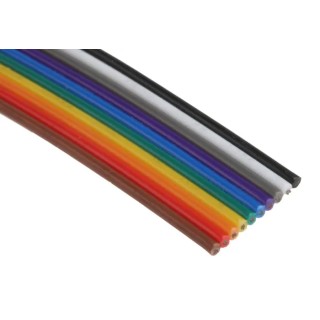 NEUTRAL Ribbon Cable Flat 1.27 mm Pitch 10 Way 25 m Length 300V Tin Copper Wire 26AWG 214-0677
