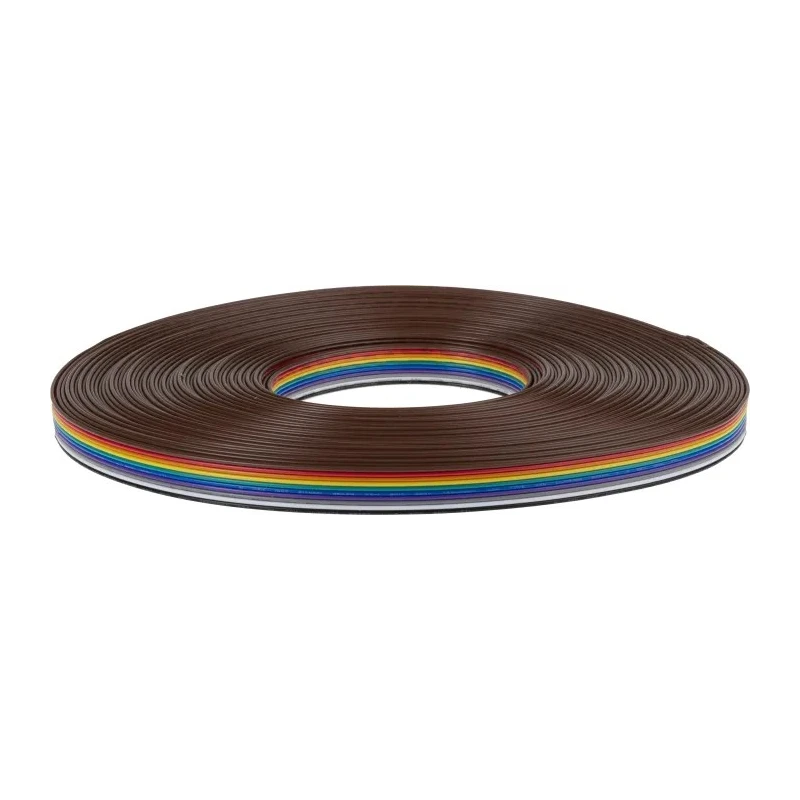 NEUTRAL Ribbon Cable Flat 1.27 mm Pitch 10 Way 25 m Length 300V Tin Copper Wire 26AWG 214-0677