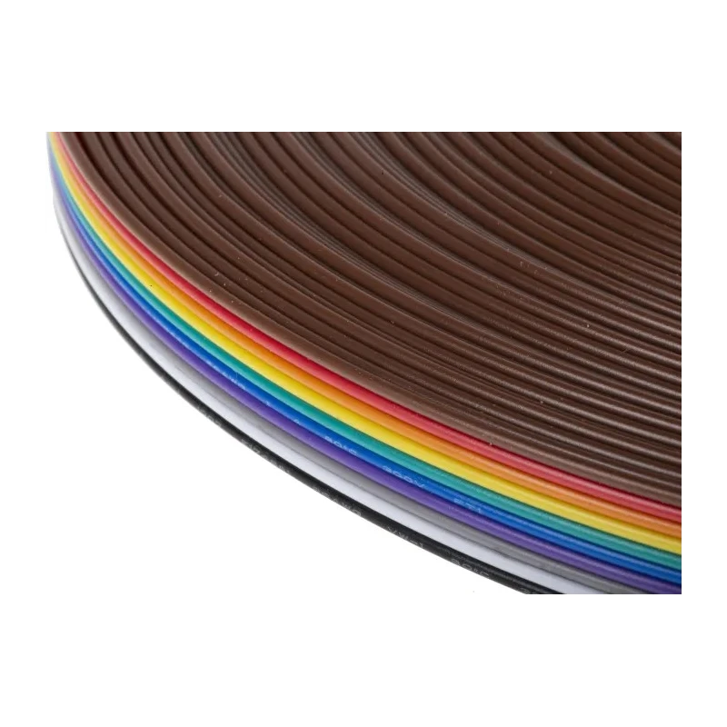 NEUTRAL Ribbon Cable Flat 1.27 mm Pitch 10 Way 25 m Length 300V Tin Copper Wire 26AWG 214-0677