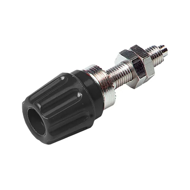 Hirschmann Test & Measurement Black 63A Binding Post Brass Contacts Nickel Plated 2.6mm Hole Diameter 930117100