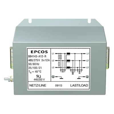 TDK Flange EMC Filter 3 Phase 440V AC 50Hz 60Hz 50A Screw Termination B84143A0050R000