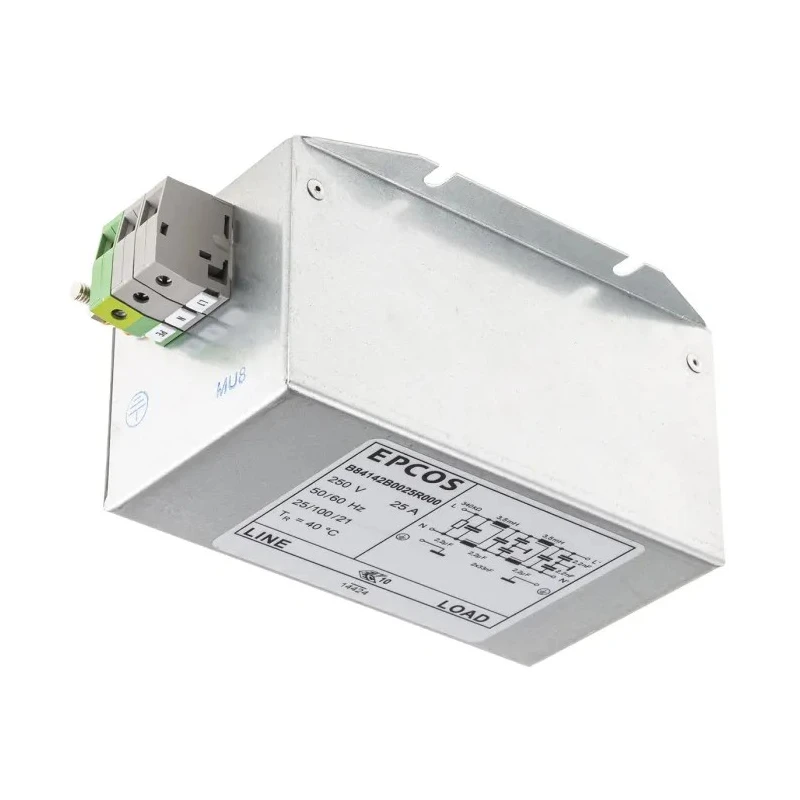 TDK Screw EMC Filter Terminal Block 25 A 250V AC/DC 60Hz 1 Phase B84142B0025R000