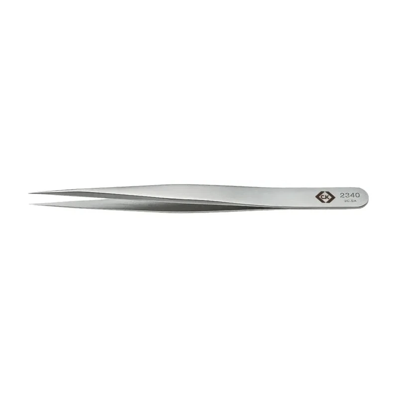CK Stainless Steel Fine Sharp Straight ESD Safe Tweezer 110mm T2340