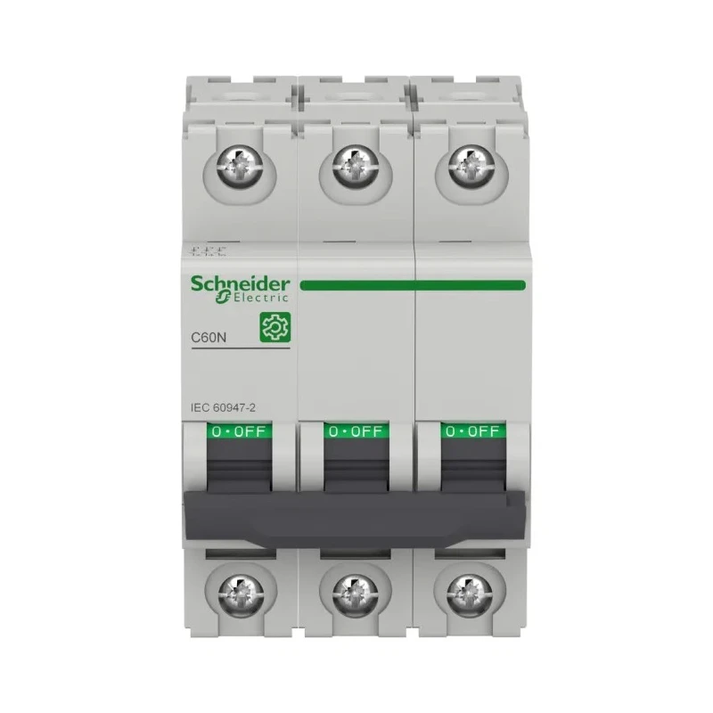 Schneider Electric Multi9 C60N Miniature Circuit Breaker, 3-Pole, 6A, Type C, 125V DC, 10kA Breaking Capacity M9F11306