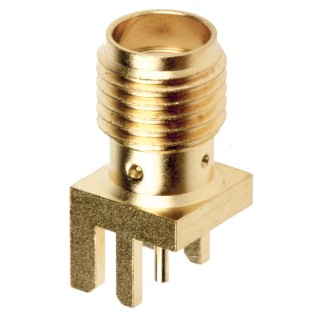 Cinch 142 Series Coaxial Connector Edge Female SMA 50 Ω Straight Body Solder 142-0711-841