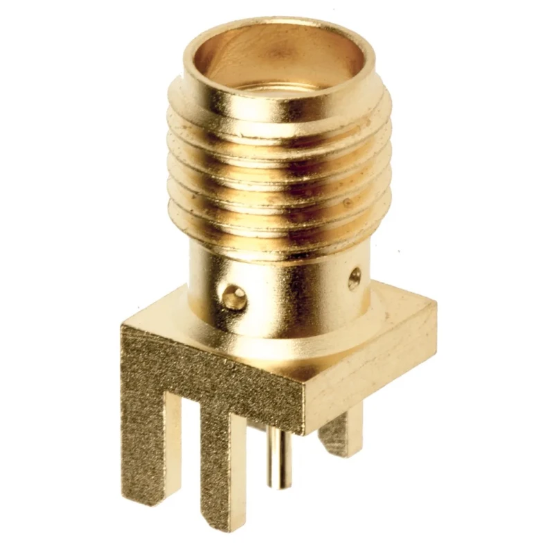 Cinch 142 Series Coaxial Connector Edge Female SMA 50 Ω Straight Body Solder 142-0711-841