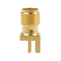 Cinch 142 Series Coaxial Connector Edge Female SMA 50 Ω Straight Body Solder 142-0711-841