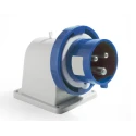 RS PRO Blue Wall Mount Straight Industrial Power Connector 16A 200-250V IP67 IP67