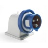 RS PRO Blue Wall Mount Straight Industrial Power Connector 16A 200-250V IP67 IP67